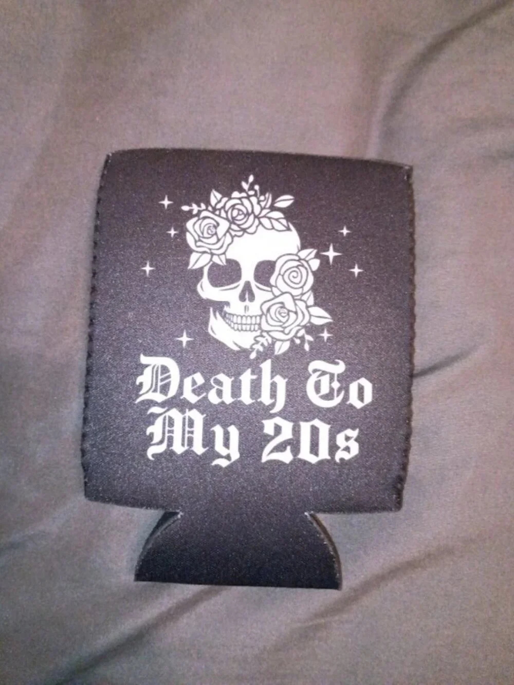 Tote+able USA Sugar Skull Canvas Flask & Death to My 20s Koozie Bundle